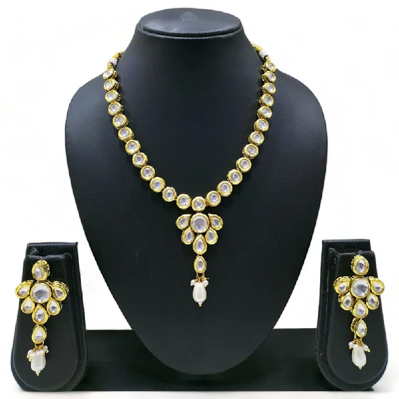 Gehana Mahal Gold Plated Kundan Necklace Set