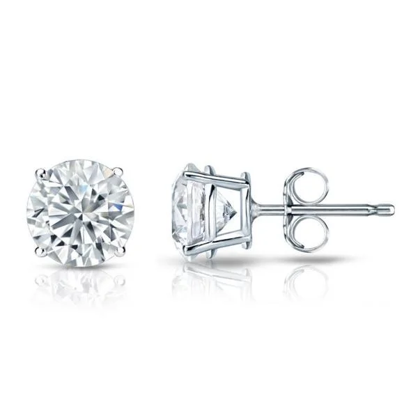 Auriya Platinum Certified 3 carat TDW Round Diamond Stud Earrings