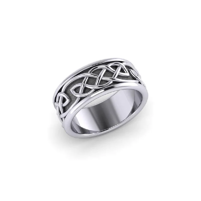 Live life to the fullest circle ~ Celtic Knotwork Sterling Silver Spinner Ring TRI1205