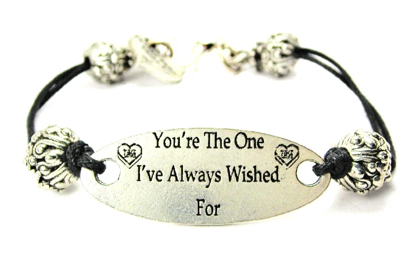 You're The One I've Always Wished For Black Cord Connector Bracelet