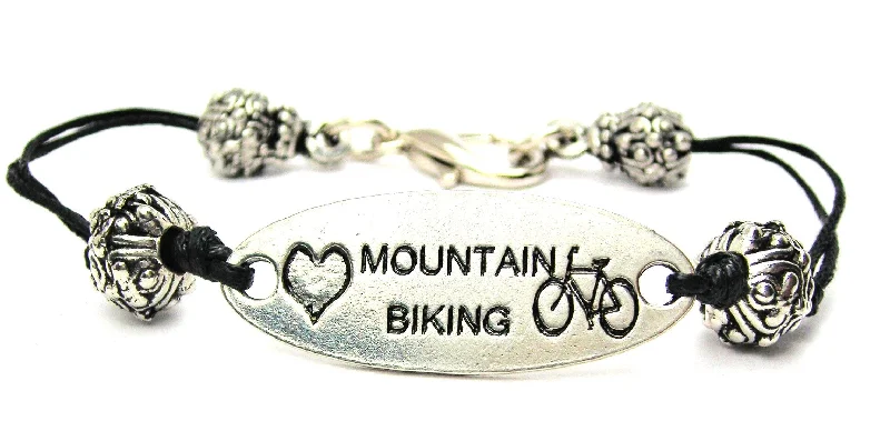 Love Mountain Biking Black Cord Connector Bracelet