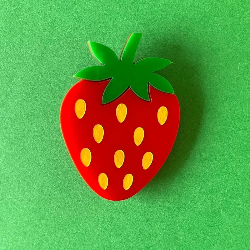 STRAWBERRY Acrylic Brooch