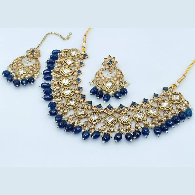 Rani Sati Jewels Gold Plated Crystal Stone Necklace Set