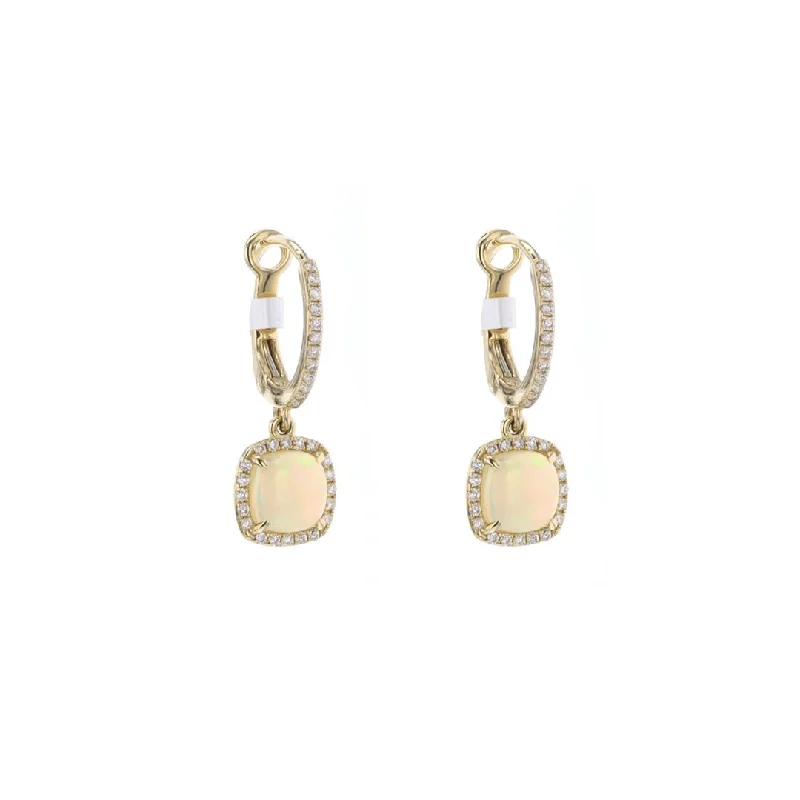 Opal & Diamond Drop Earrings