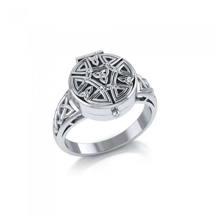 Celtic Knotwork Sterling Silver Poison Ring TR845