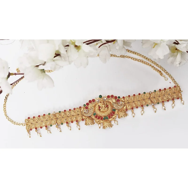 Akruti Collection Gold Plated Pota Stone Choker Necklace Set