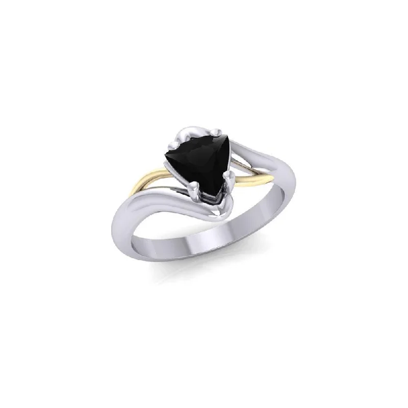 Black Magic Silver & Gold Ring MRI473