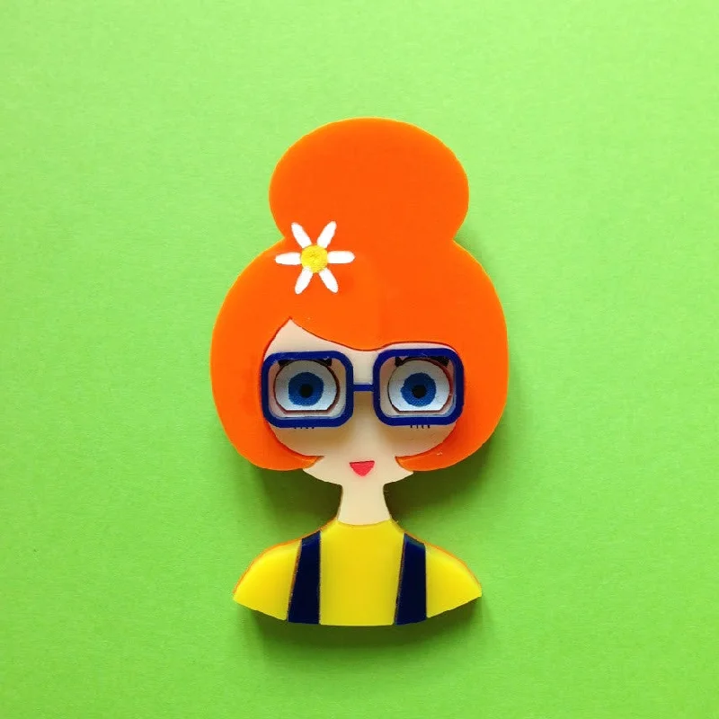 ISA Acrylic brooch