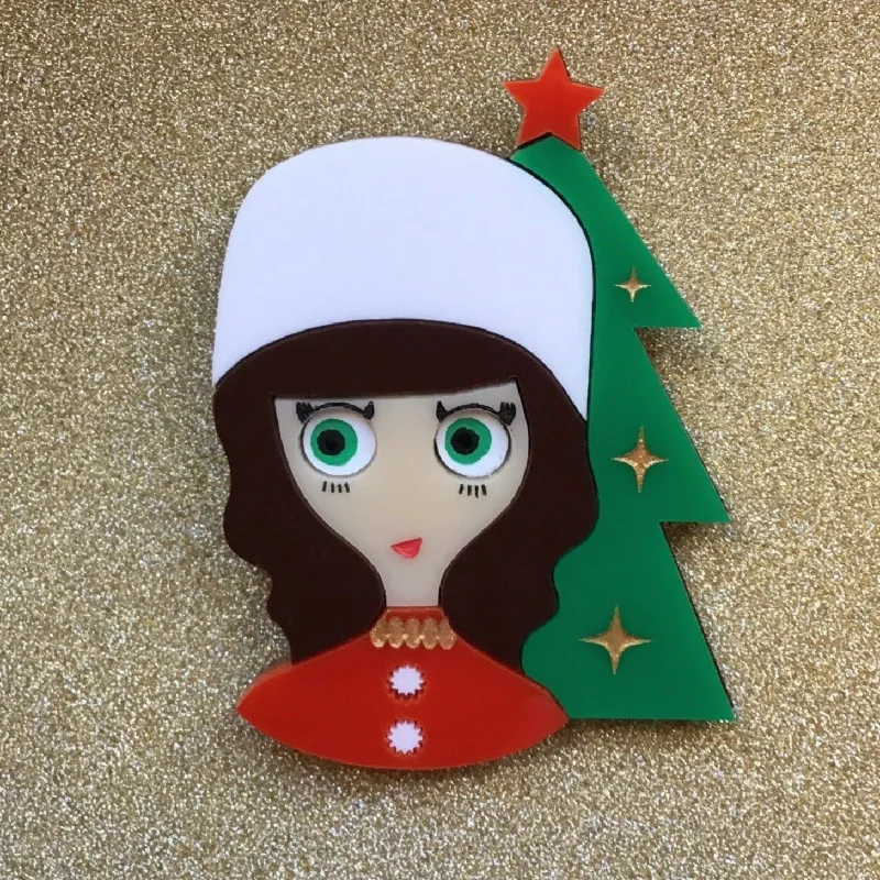 IRINA Acrylic Brooch, Little Russian Princess Xmas limited edition