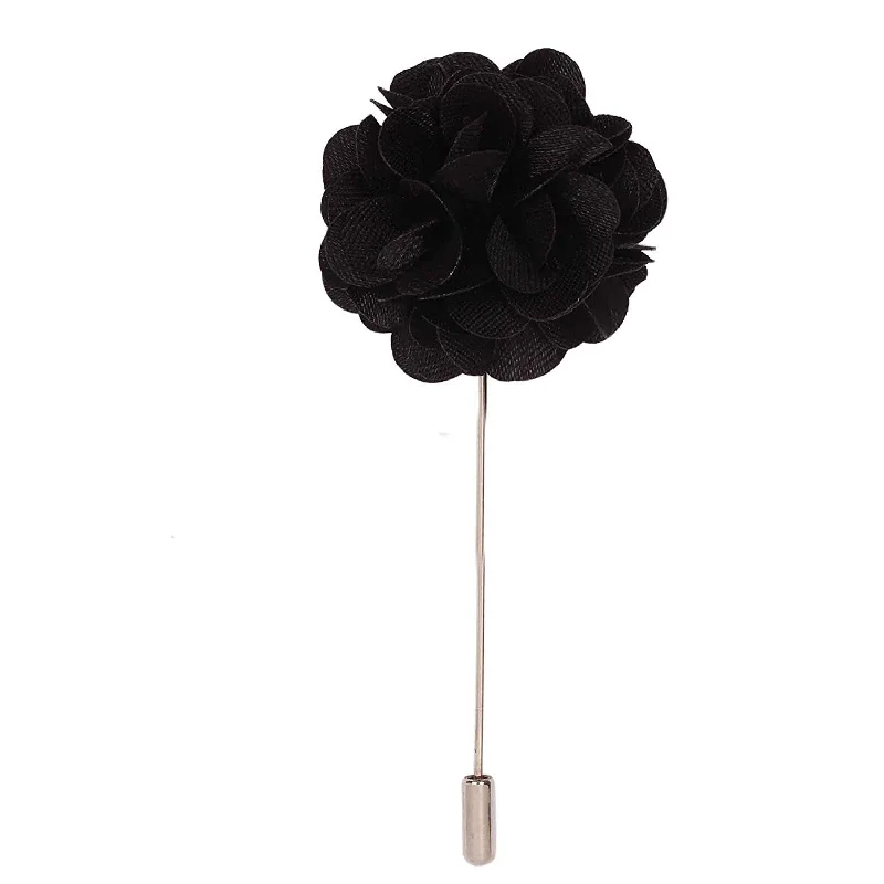 Black Flower Designer Lapel Pin