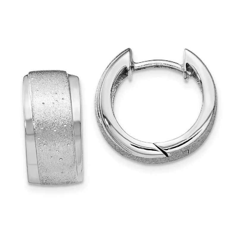 Curata 925 Sterling Silver 15x5.3mm Radiant Essence Hoop Earrings