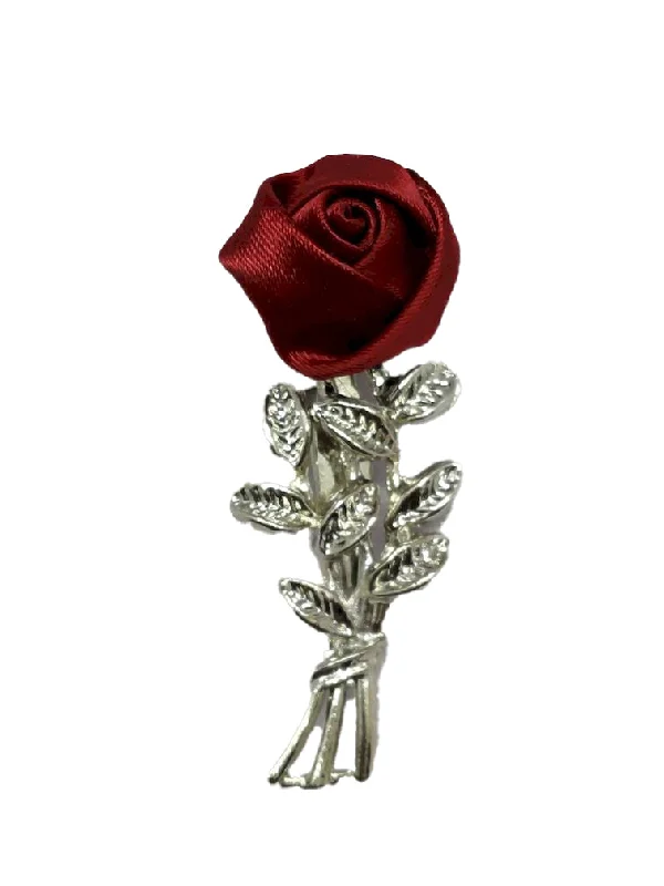 Maroon Flower Rose Designer Brooch