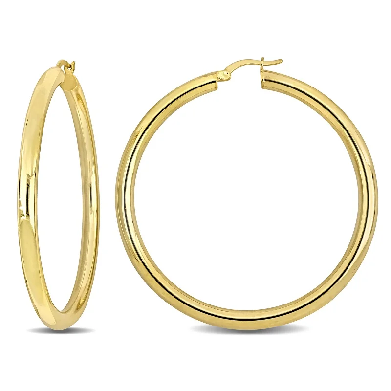 Miadora 58mm Hoop Earrings in Yellow Plated Sterling Silver