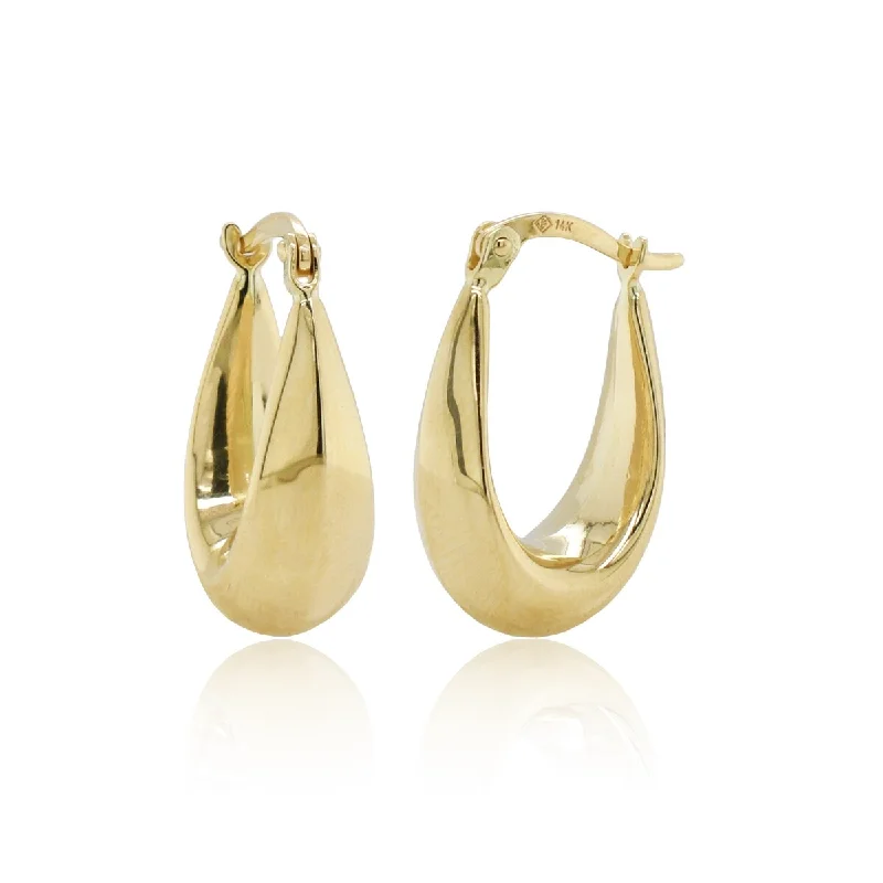 Joelle Gold Oval Hoop Earrings 14K Yellow Gold