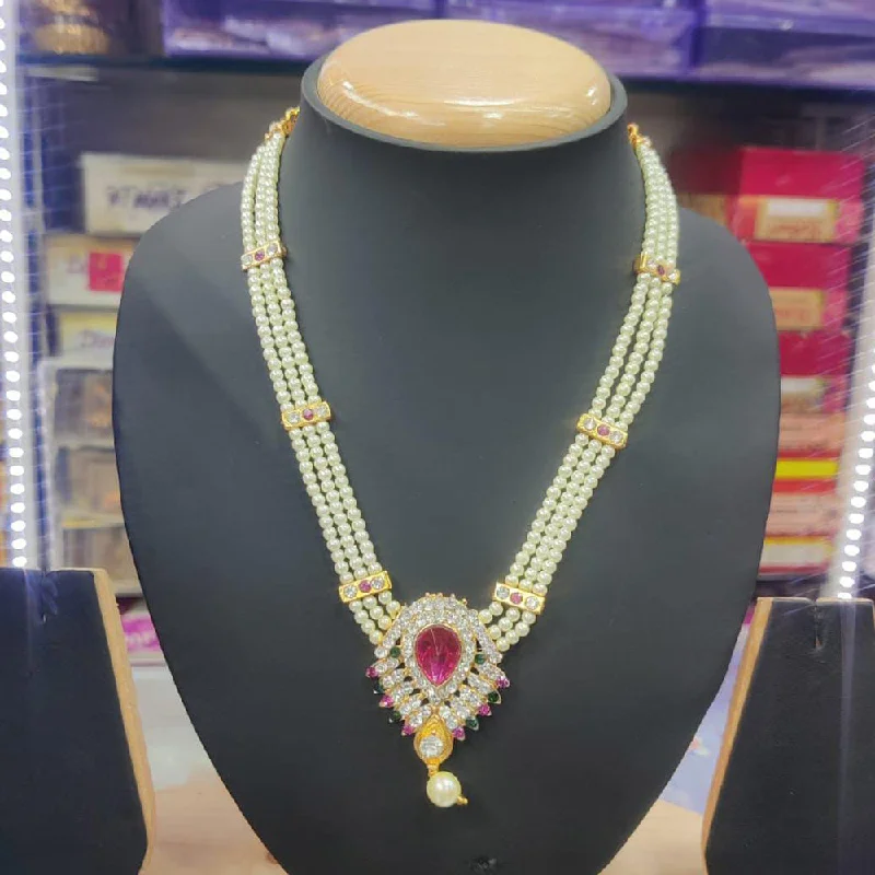 Manisha Jewellery Gold Plated Pearls Long Necklace Set