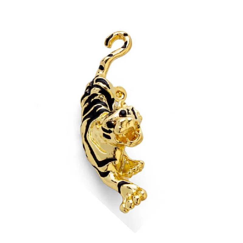 Golden Color Beautiful Tiger Designer Brooch