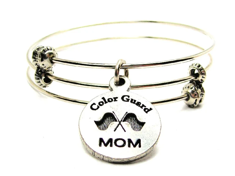 Color Guard Mom Triple Style Expandable Bangle Bracelet