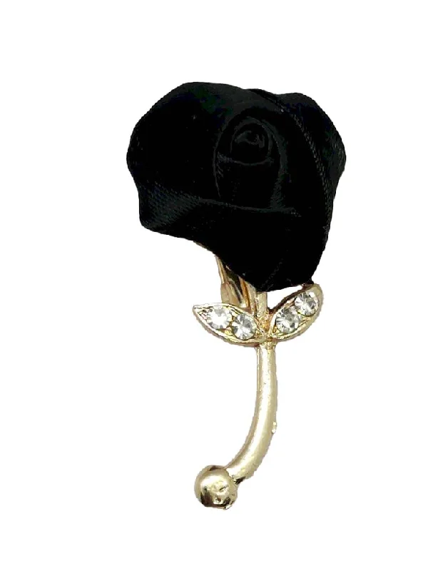 Black Flower Designer Brooch