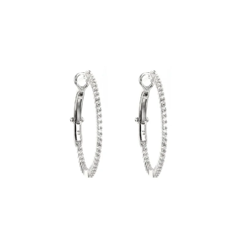 0.75 ctw Diamond 0.90" Inside-Out Hoop Earrings