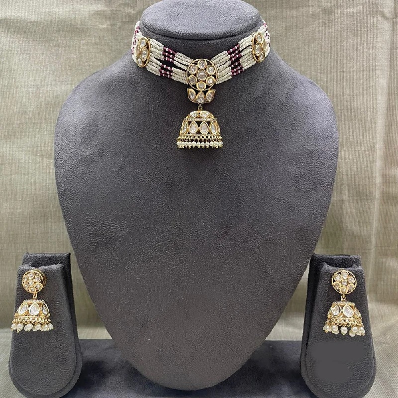 Jyoti Arts Gold Plated Kundan Choker Necklace Set