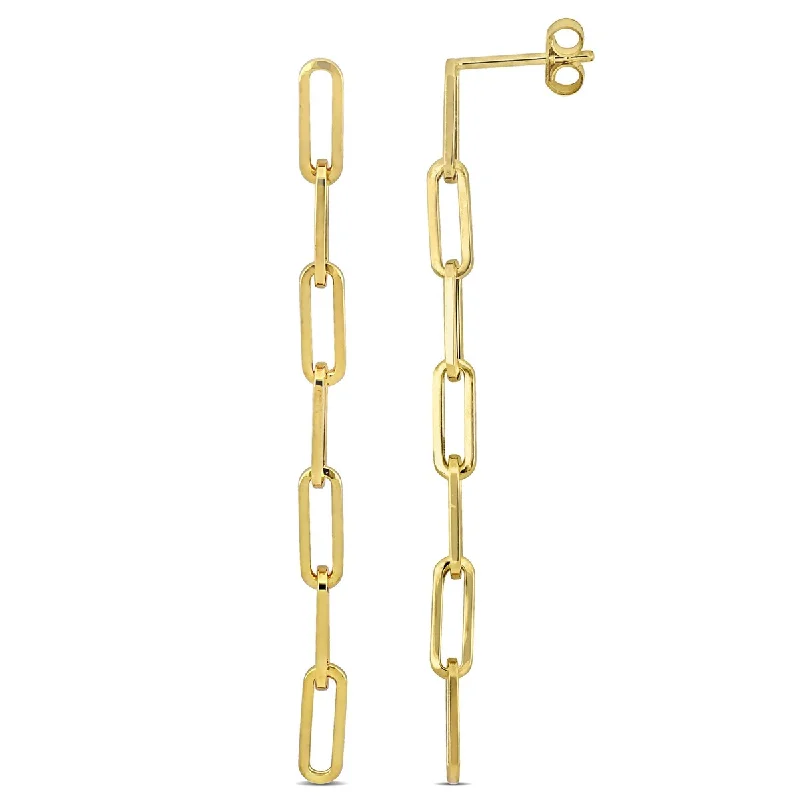 Miadora Paperclip Link Drop Earrings in 14K Yellow Gold