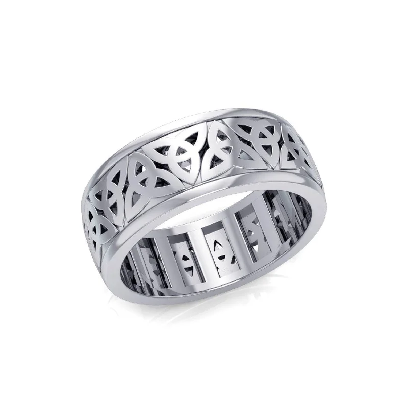 Celtic Knotwork Sterling Silver Spinner Ring TR3780