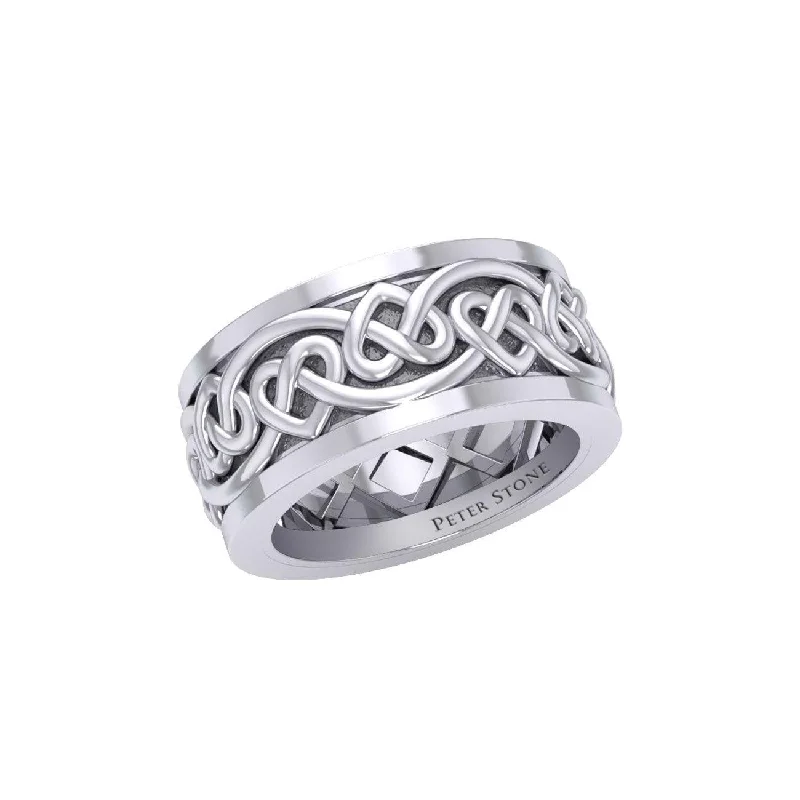 Celtic Heart Silver Spinner Ring TRI2454