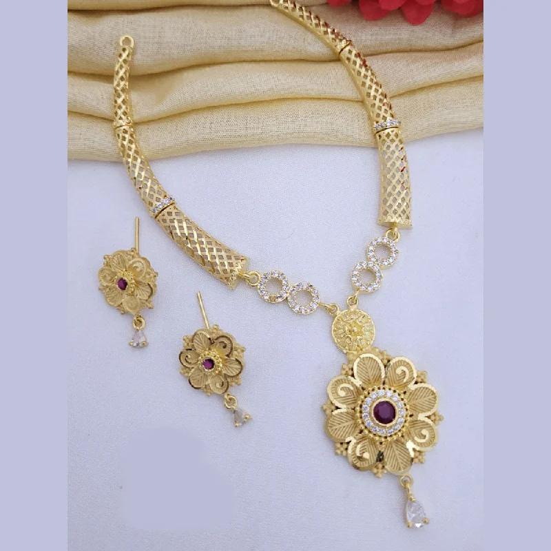 FS Collection Gold Plated Austrian Stone Necklace Set