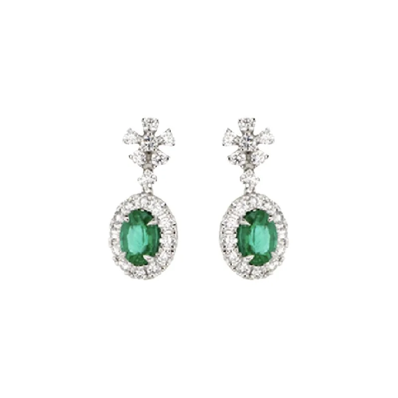 Emerald & Diamond Drop Earrings