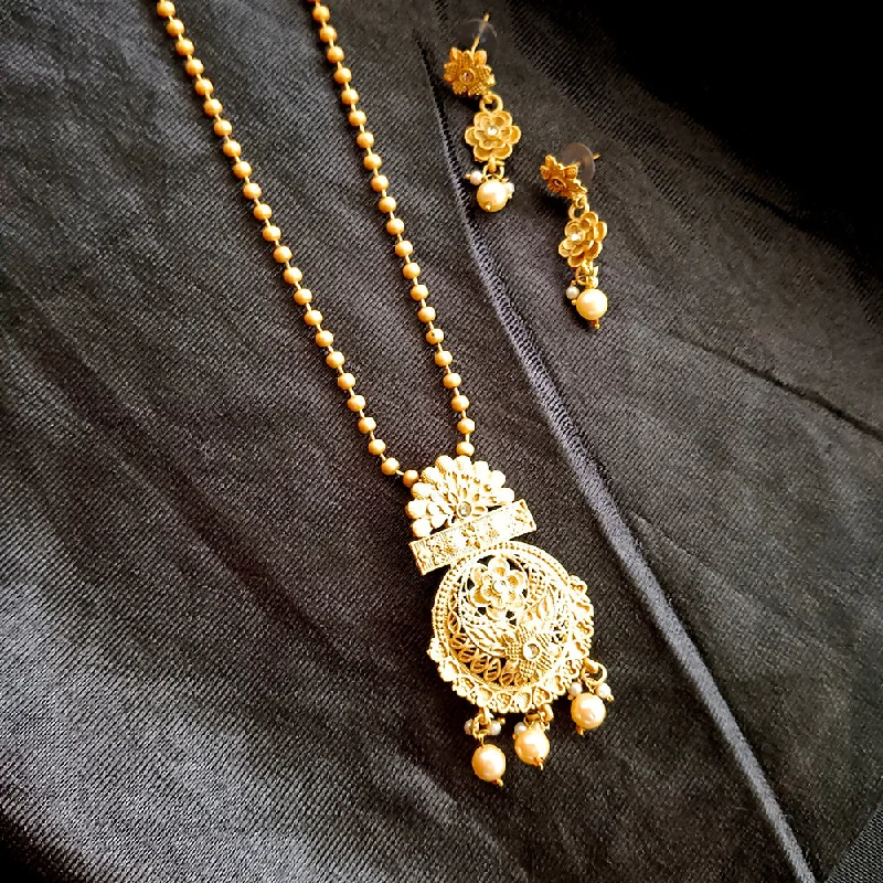 Bhavi Jewels Gold Plated Long Necklace Set