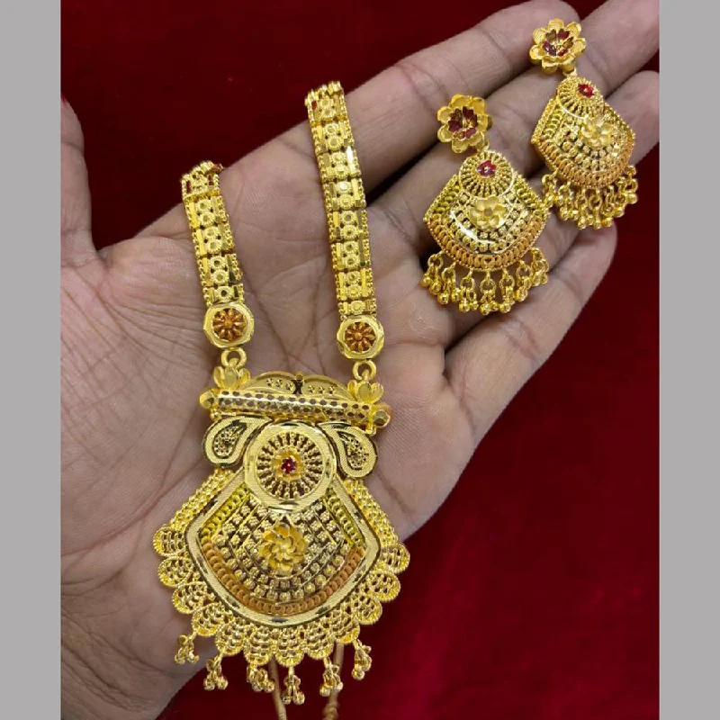 Pari Art Jewellery Forming Gold Long Necklace Set