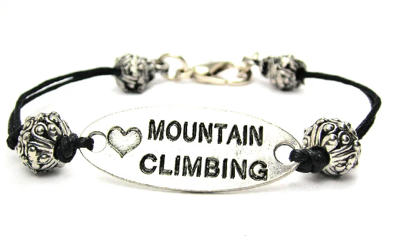 Love Mountain Climbing Black Cord Connector Bracelet