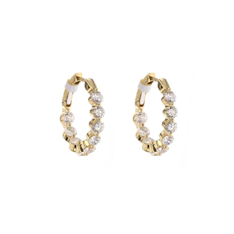 3.32 ctw Diamond 3/4" Inside-Out Hoop Earrings