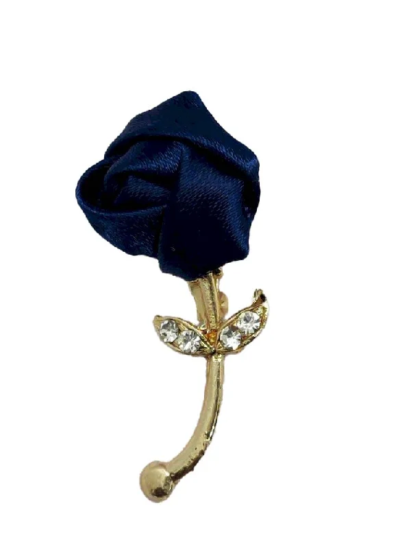 Navy Blue Flower Designer Brooch